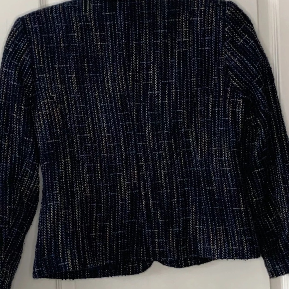 Sag Harbor Petite Womens Size 8P Blue Rainbow Speckled Snap Blazer Jacket - Picture 6 of 9